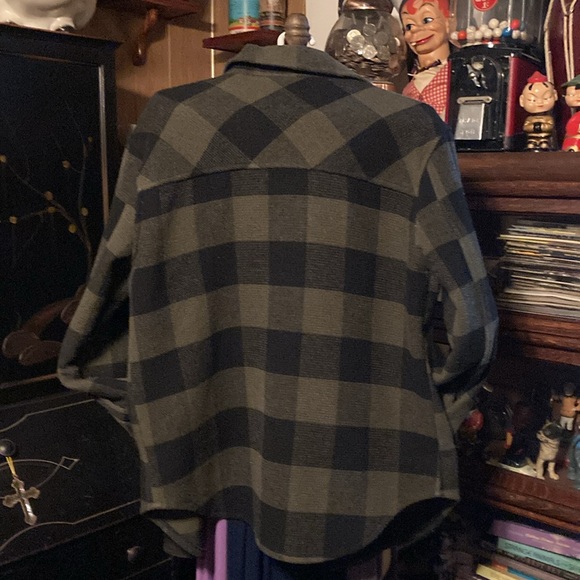 RDI Shirt/Jacket, green/black plaid size smalll - Picture 3 of 5